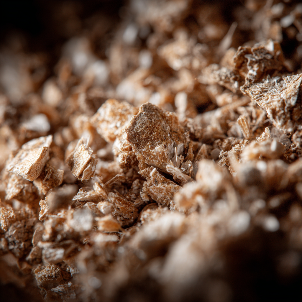 Close-up of Namekara vermiculite mineral flakes